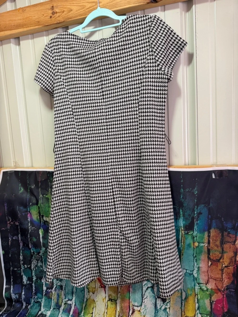 Perceptions Black and White Houndstooth Midi Dress size 14 - Picture 2 of 5